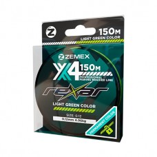Плетеный шнур  ZEMEX REXAR X4 150 m, d 0.16 mm, light green