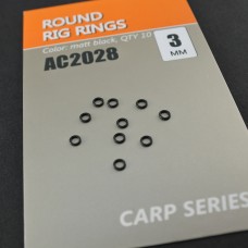 2028-Кольцо Round Rig Rings (matt black), 3.1мм, в упаковке 10шт AC2028