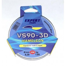 Леска VS90-3D Hameleon Grey 0,12 мм, 30 м, 3.75 кг серая с белым краплением