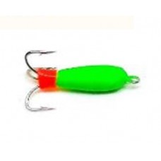 Мормышка Черт зеленый неоновый0,7гр.д.3мм.