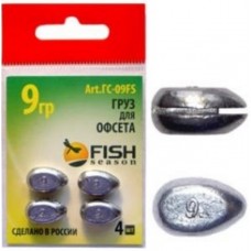 Груз сменный для офсетного крючка 9 гр. (4 шт.)