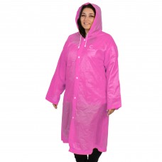 Плащ-дождевик EVA, 68х120 см., на кнопках, с капюшоном, цв. розовый, р. 48-50/50/100/