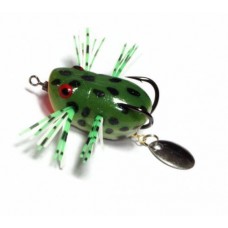 Приманка-незацеп.мягк.оснащ.плав. Лягушка-поппер-спинер им.лапкок LB10 30mm, 4g, цвет C90 (Kosadaka LB10-C90