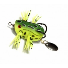 Приманка-незацеп.мягк.оснащ.плав. Лягушка-поппер-спинер им.лапкок LB10 30mm, 4g, цвет C56 (Kosadaka LB10-C56
