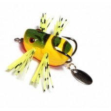 Приманка-незацеп.мягк.оснащ.плав. Лягушка-поппер-спинер им.лапкок LB10 30mm, 4g, цвет G03 (Kosadaka LB10-G03