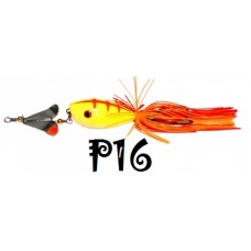 Приманка-незацепл. тверд. оснащ. плав. Лягушка-поппер с пропелл. LF35 45mm, 7g, цвет P16 (Kosadaka) LF35-P16