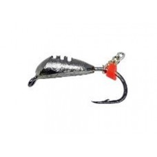 Мормышка тип 3 №1931 Опарыш никель риски+лыска  d3; 0,4 гр 1931