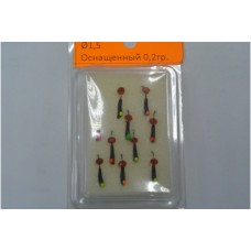 Мормышка тип 2 №177,2 Мотылек черный с рубином d 1,5; 0,2 гр 177.2