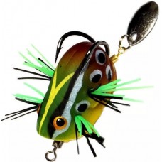 Приманка-незацеп.мягк.оснащ.плав. Лягушка-поппер-спинер им.лапкок LB10 30mm, 4g, цвет G02 (Kosadaka LB10-G02