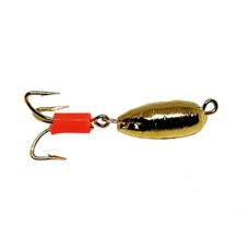 Мормышка тип 5 №154 Дьявол с подвесн тройником золото d4; 1,5 гр 154
