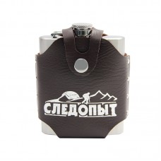 Фляжка «СЛЕДОПЫТ - Freezly» в кож. чехле, 200 мл, цв. корич/100/ PF-BD-F13