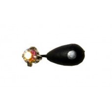 Мормышка тип 3 №128 Капля черная со стразой d4;1,1гр 128