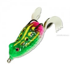 Приманка-незацепл. мягк. оснащ. плав. Лягушка-спиннер LF17 50mm, 12g, цвет C34 (Kosadaka) LF17-C34