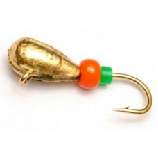 Мормышка тип 1 №1252 Капля с золотая с неоном d2;0,2гр 1252