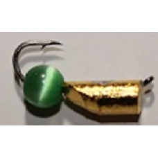 Мормышка тип 3 №44 столбик золото с кошачим глазом d 3; 1 гр